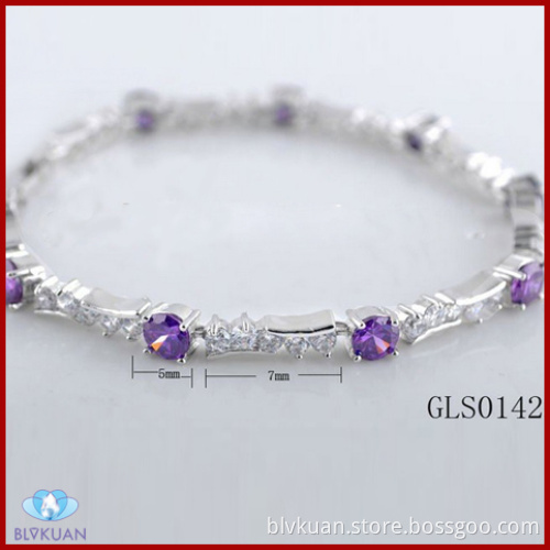fashion crystal copper plated silver zircon bracelets